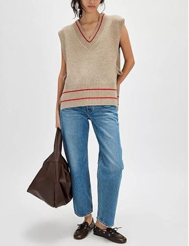Meyhad Women's V-Neck Fringe Sweater Vest