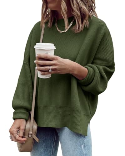 Imily Bela Women's Oversized Tunic Sweater Ribbed Knitija