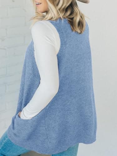 Casual V-Neck Sleeveless Sweater Vest for Women
