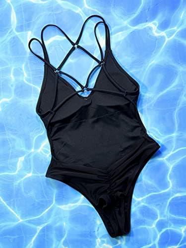 WDIRARA Women's Sexy Cut-Out High-Cut One-Piece Swimsuit