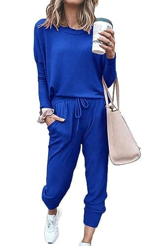 PRETTYGARDEN Women's Crewneck Pullover & High Waisted Pants Set