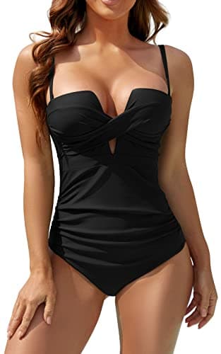 Women's Push Up One Piece Swimsuit - Tummy Control & Slimming