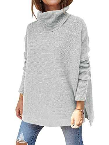 ANRABESS Women's Oversized Turtleneck Batwing Sweater Tops - Casual Fall 2024 Outfits