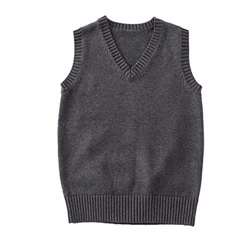 Blestirno Women's V-Neck Solid Color Sleeveless Sweater Vest