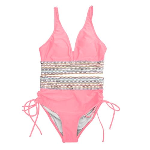 High-Waisted Tummy Control Color Block Bikini Sets Summer Swimwear