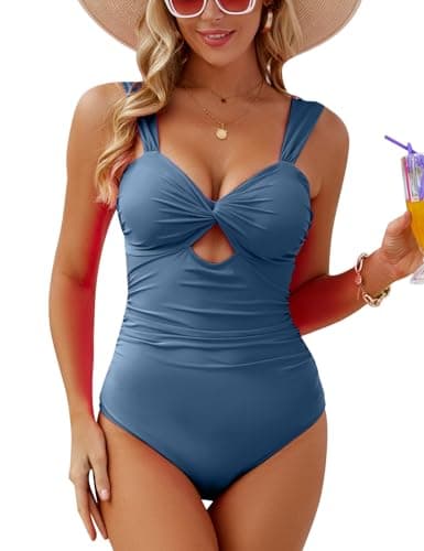 VIMPUNEC Women's High-Waisted Tummy Control One-Piece Swimwear