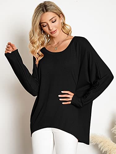 ZANZEA Women's Off-Shoulder Batwing Sleeve Oversized Top