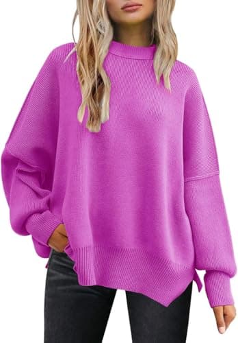 Cordat Women's Oversized Batwing Balloon Sleeve Knit Sweaters