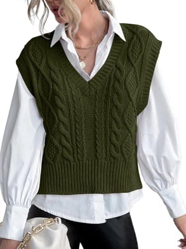 Jumppmile Women's V-Neck Sleeveless Pullover Crop Sweater Vest