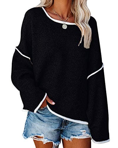 SALENT Women's Casual Oversized Chunky Knit Sweater Outfit Tops