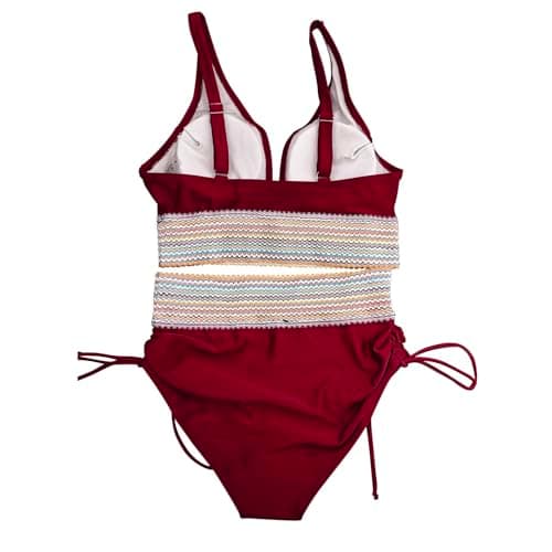 High-Waisted Tummy Control Color Block Bikini Sets Summer Swimwear