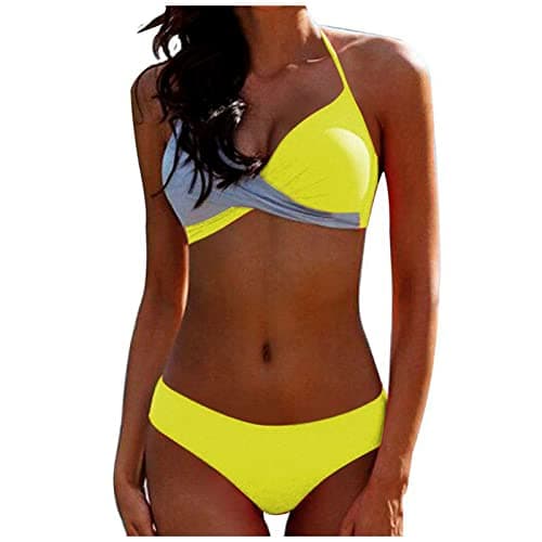 Maidsgop Women's High Waist Tankini Swimsuit Printed Bikini Set Comfortable Padded Bras