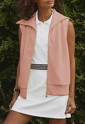 Ribbed Sleeveless Sweater Vest for Women - Pink