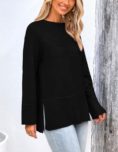 PRETTYGARDEN Women's Knit Long Sleeve Pullover Tunic Sweater