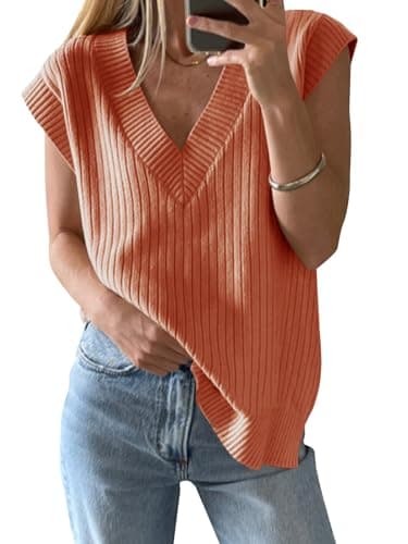 Women's V Neck Knit Sweater Vest