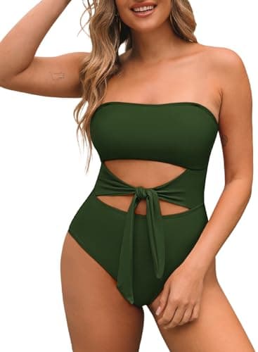 Pink Queen Women's Removable Strap Cutout High-Waist One-Piece Bathing Suit