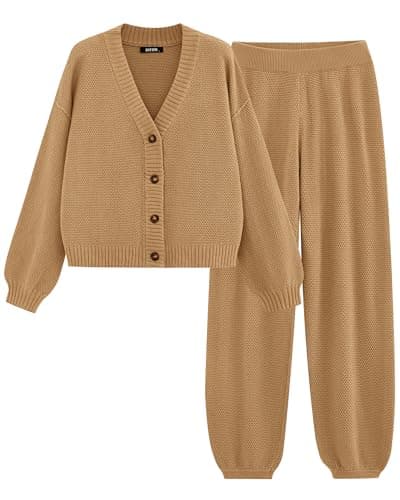 BTFBM Women Fall Knit Sweater & Cardigan Matching Lounge Set
