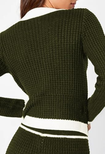 Women's 2 Piece Lounge Set, Long Sleeve Button Sweatshirt and Wide Leg Sweatpants