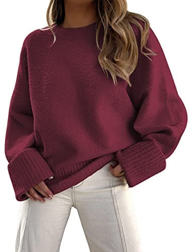 LILLUSORY Women's Oversized Fuzzy Chunky Warm Pullover Sweater