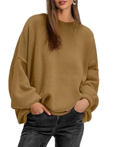 Lepunuo Women's Oversized Batwing Long-Sleeve Knit Sweater