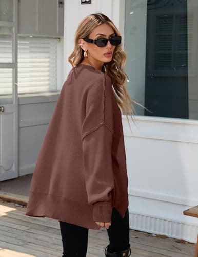 Libsorge Women's Oversized Batwing Long Sweater Top 2024 Fall