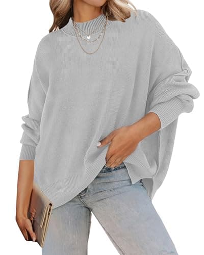 ZESICA Women's Casual Oversized Long Sleeve Ribbed Knit Pullover Sweater Tops