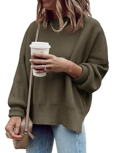 Imily Bela Women's Oversized Tunic Sweater Ribbed Knitija
