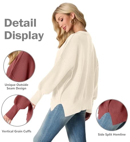 Lepunuo Women's Oversized Batwing Long-Sleeve Knit Sweater