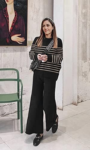 ETCYY New Women's Elegant Lounge Sweatsuit Set with Sweater Top and Wide Leg Pants