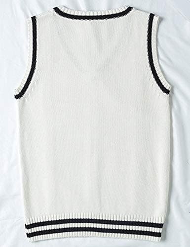 Locachy Women's Slim V-Neck Cable Knit Sweater Vest