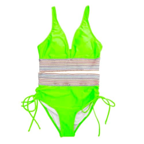 High-Waisted Tummy Control Color Block Bikini Sets Summer Swimwear