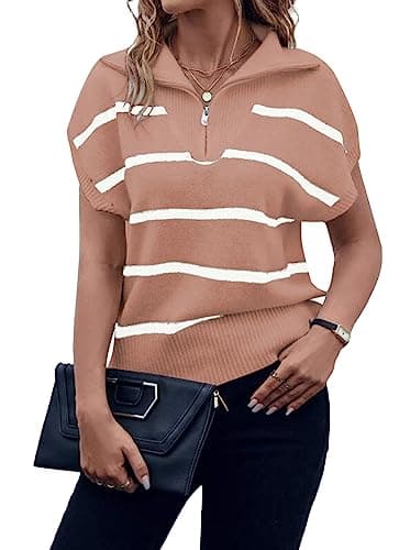 Viottiset Women's Sleeveless Striped Sweater Shirt