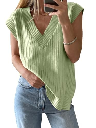 Women's V Neck Knit Sweater Vest