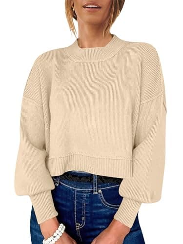 Womens Oversized Crop Sweater for Fall 2024
