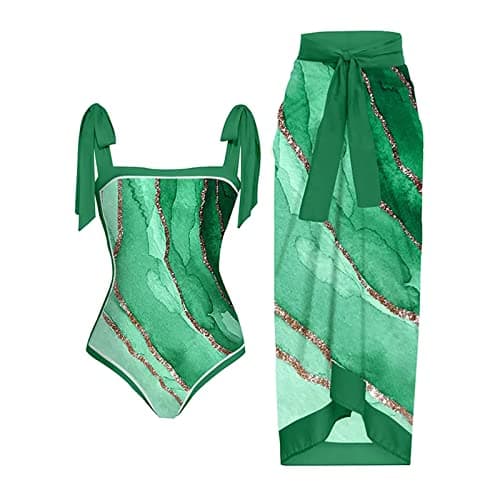ZDRZK Womens Marble Print One Piece Swimwear with Push-Up Bikini Tops