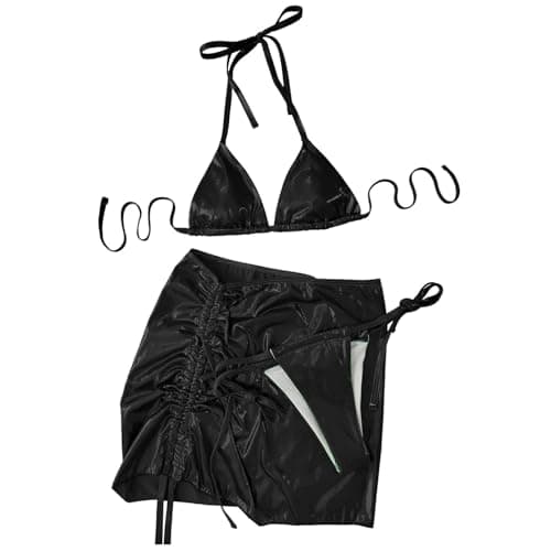 Cethrio Plus Size Women's High Waisted Tummy Control Bikini Set
