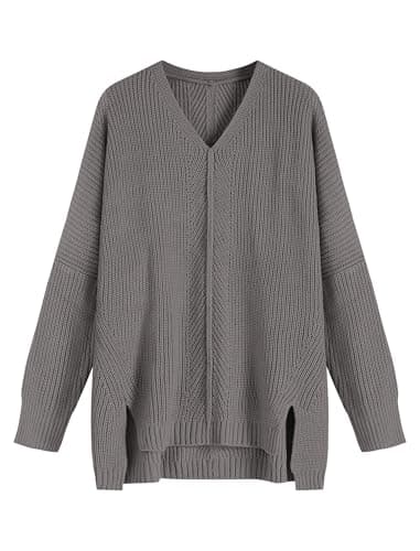 ZAFUL Women's Oversized V-Neck Long Sleeve Knit Sweater Trends Fall 2024