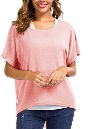 UGET Women's Oversized Batwing Sleeve Pullover Casual Top