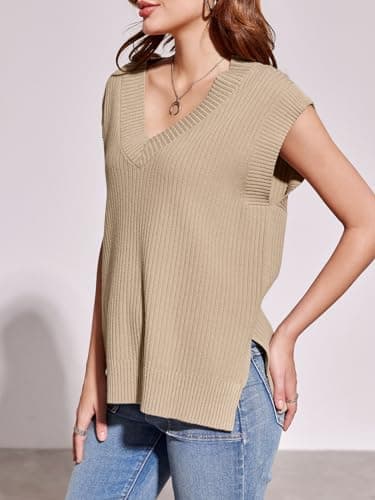 Women's V Neck Knit Sweater Vest