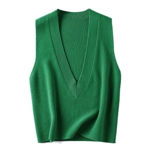 Jinghuiyue Women's Deep V Neck Knit Sweater Vest