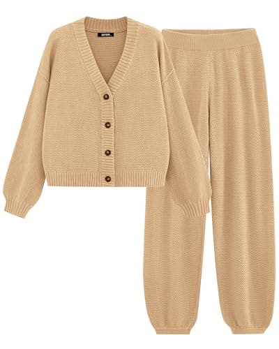 BTFBM Women Fall Knit Sweater & Cardigan Matching Lounge Set