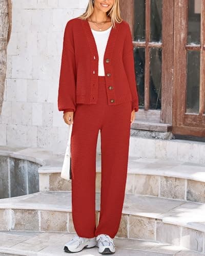 BTFBM Women Fall Knit Sweater & Cardigan Matching Lounge Set