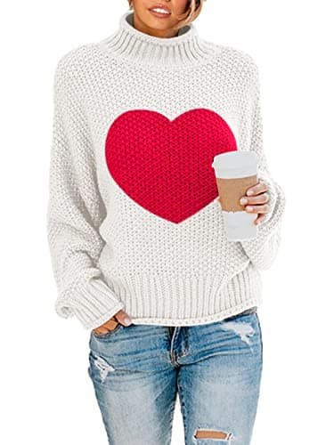 Saodimallsu Womens Oversized Batwing Turtleneck Knit Sweater