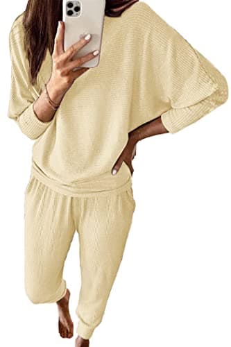 PRETTYGARDEN Women's Spring Fall Fashion 2Piece Sweatpants Long Sleeve Pullover Lounge Set