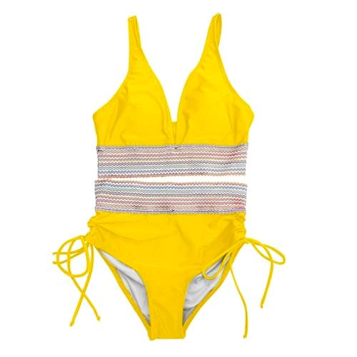 High-Waisted Tummy Control Color Block Bikini Sets Summer Swimwear
