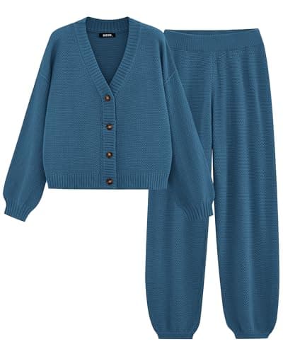 BTFBM Women Fall Knit Sweater & Cardigan Matching Lounge Set