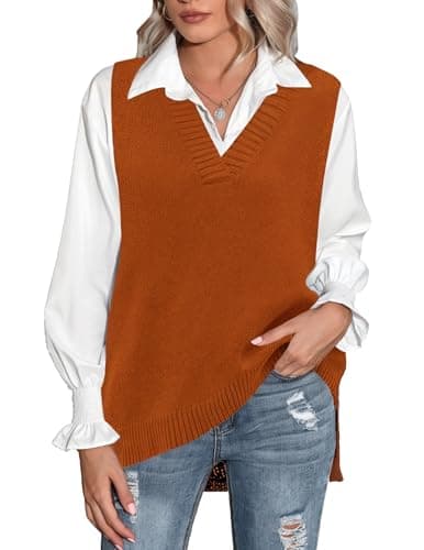 Women's Oversized Knitted Sweater Vest for Fall 2024