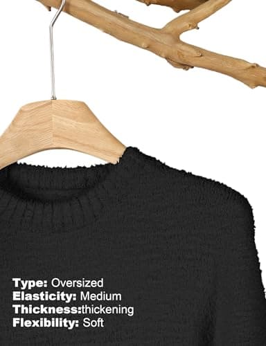 2025 Trendy Chunky Fuzzy Woman's Oversized Long Sleeve Sweater