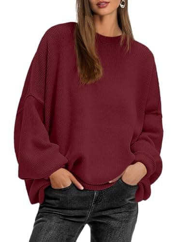Lepunuo Women's Oversized Batwing Long-Sleeve Knit Sweater
