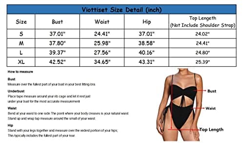 Viottiset Women's Cut Out One Piece Swimsuit for Cheeky High Cut Style